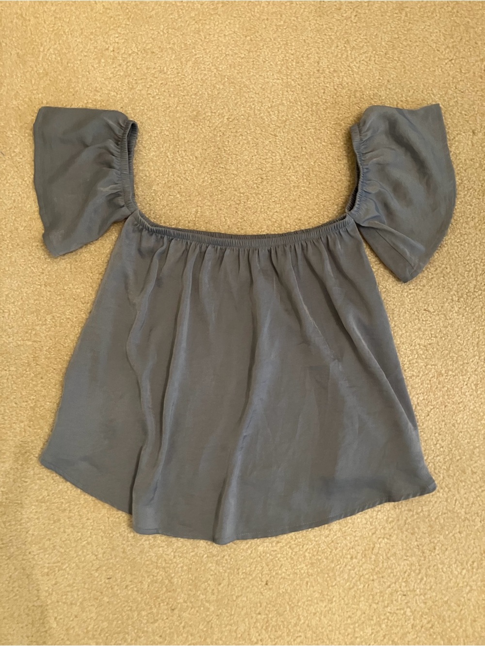 American Eagle Satin Slate Blue Blouse